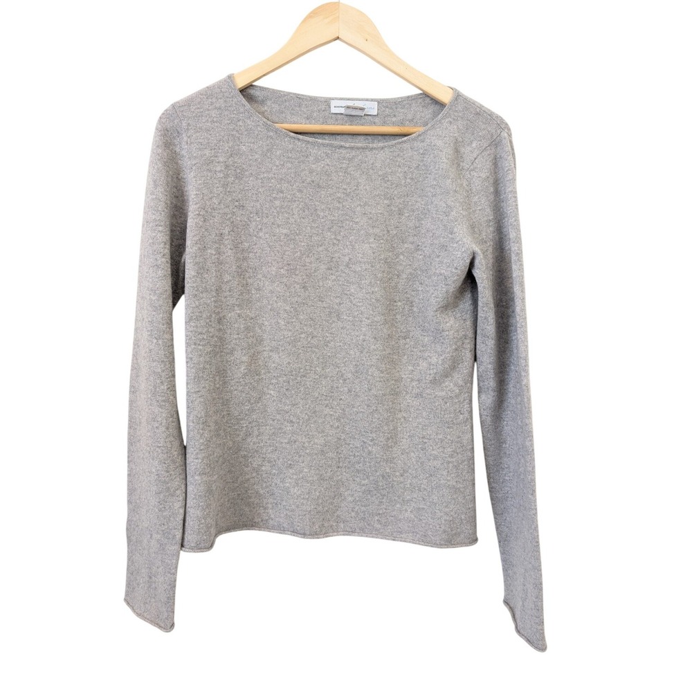 Wendy B. Cashmere Gray Long Sleeve Crew Neck Sweater 100% Cashmere Womens Medium